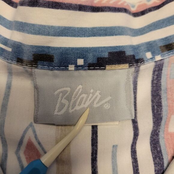 Blair Vintage Aztec Western Pastel Button Down Top Shirt Blouse Women's - Picture 5 of 10